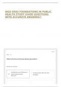 WGU D583 FOUNDATIONS IN PUBLIC HEALTH STUDY GUIDE QUESTIONS WITH ACCURATE ANSWERS&excl;&excl;