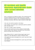 NY Accident and Health Insurance Agent Broker Exam with correct detailed solutions 