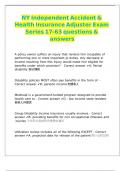 NY Independent Accident & Health Insurance Adjuster Exam Series 17-63 questions & answers