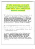 NY Life&comma; Accident&comma; and Health Insurance Agent Broker Exam Series 17-55 Exam with precise detailed solutions 