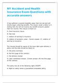 NY Accident and Health Insurance Exam Questions with accurate answers 