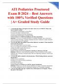 ATI Pediatrics Proctored Exam B 2024 &ndash; Best Answers with 100&percnt; Verified Questions &vert; A&plus; Graded Study Guide