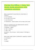 Florida Fire Officer 1 State Test Study Guide questions with complete solutions 