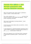 Florida Fire Officer 1 Test Review questions with precise detailed answers 