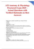 ATI Anatomy & Physiology Proctored Exam 2025 &ndash; Actual Questions with Verified Rationales & Best Answers