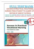 Test Bank for Success in Practical&sol;Vocational Nursing 10th Edition&comma; by Janyce L&period; Carroll&comma; Lisa Collier&comma; All Chapters 1-19 included Graded A &plus;