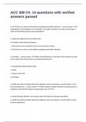 ACC 409 Ch&period; 14 questions with verified answers passed