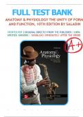 Test Bank for Anatomy and Physiology The Unity of Form and Function 10th Edition by Kenneth S&period; Saladin &vert; 9781265328627 &vert; All Chapters 1-29 &vert; LATEST