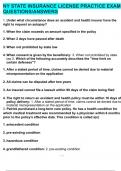 NY state insurance license practice exam questions&sol;answers