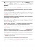 Emergency Preparedness Response Course &lpar;EPRC&rpar; 8 hours - Pre Test UPDATED ACTUAL Exam Questions and CORRECT Answers