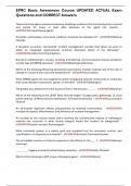 EPRC Basic Awareness Course UPDATED ACTUAL Exam Questions and CORRECT Answers