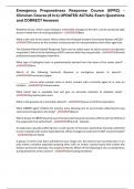 Emergency Preparedness Response Course &lpar;EPRC&rpar; - Clinician Course &lpar;8 hrs&rpar; UPDATED ACTUAL Exam Questions and CORRECT Answers