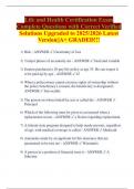 Life and Health Certification Exam Complete Questions with Correct Verified Solutions Upgraded to 2025&sol;2026 Latest Version&vert;&vert;A&plus; GRADED