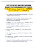 NBCSN - School Nurse Certification Exam Complete Questions with Correct Verified Solutions Upgraded to 2025&sol;2026 Latest Version&vert;&vert;A&plus; GRADED