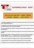 CRCR PRACTICE QUESTIONS & CORRECT VERIFIED ANSWERS &vert;&vert; GRADED A&plus; &vert; LATEST UPDATE