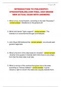 INTRODUCTION TO PHILOSOPHY&colon;  STRAIGHTERLINE&period;COM FINAL 2025 BRAND  NEW ACTUAL EXAM WITH ANSWERS&period; 