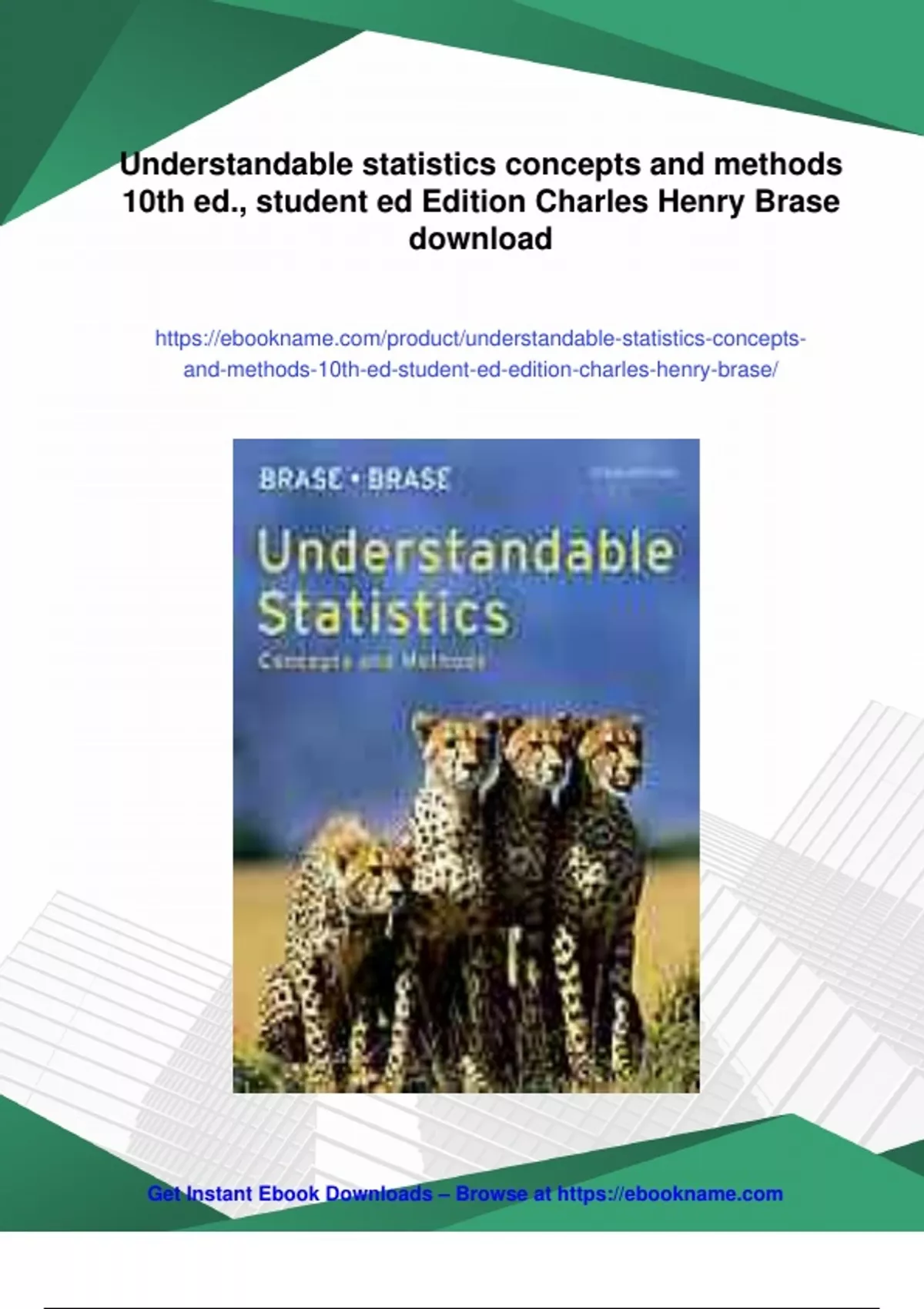 Summary Understandable statistics concepts and methods 10th ed., student ed Edition Charles ...