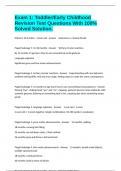 Exam 1&colon; Toddler&sol;Early Childhood Revision Test Questions With 100&percnt; Solved Solution&period;