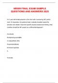 NR509 FINAL EXAM SAMPLE QUESTIONS AND ANSWERS 2025