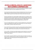 ATI RN 3&period;0 Mental Health 1 Questions with Correct Answers 2025