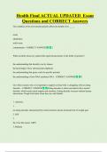 Health Final ACTUAL UPDATED  Exam  Questions and CORRECT Answers