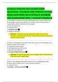 Louisiana Property and Casualty EXAM   QUESTIONS  ACCURATE AND VERIFIED ACTUAL  EXAM QUESTIONS WITH DETAILED ANSWERS FOR GUARANTEED PASS &vert; ALREADY GRADED A 