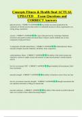 Concepts Fitness & Health final ACTUAL  UPDATED     Exam Questions and  CORRECT Answers