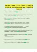 Physical Fitness FINAL EXAM UPDATED   ACTUAL  Exam Questions and CORRECT  Answers 