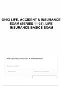 OHIO LIFE&comma; ACCIDENT & INSURANCE EXAM &lpar;SERIES 11-35&rpar;&comma; LIFE INSURANCE BASICS EXAM QUESTIONS WITH SOLUTIONS 2025&sol; 2026 &lpar;COMPLETELY VERIFIED&rpar;