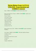Marine Biology Exam 2 ACTUAL  UPDATED   Exam Questions and  CORRECT Answers