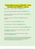Marine Biology Exam 2 UPDATED   Exam  Questions and CORRECT Answers 