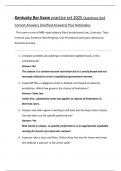 Kentucky Bar Exam practice set 2025 Questions And  Correct Answers &lpar;Verified Answers&rpar; Plus Rationales &period; This covers a mix of MBE-style subjects &lpar;like Constitutional Law&comma; Contracts&comma; Torts&comma;  Criminal Law&comma; Evidence&comma; Real Property&comma; Civil Procedure&rpar; and topics