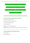  RWP Training &lpar;Roadway Worker Protection&rpar; &ndash; Verified Questions & Detailed A&plus; Answers < &lpar;Latest 2025 Edition &vert; FRA-Compliant Safety Certification Study Guide&rpar; >