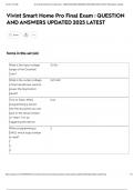 Vivint Smart Home Pro Final Exam &colon; QUESTION AND ANSWERS UPDATED 2025 LATEST