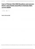 Care of Women KSA 2025 Questions and answers EXAM&comma; SOLUTIONS &lpar;MULTIPLE CHOICES&rpar; 100&percnt; correct 2025&excl;&excl;