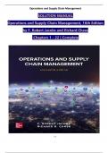 Operations and Supply Chain Management  SOLUTION MANUAL  Operations and Supply Chain Management&comma; 16th Edition   by F&period; Robert Jacobs and Richard Chase  Chapters 1 - 22 &vert; Complete    1-1  Operations and Supply Chain Management    &sol;&sol;&sol; Chapter 1&colon; Introductio
