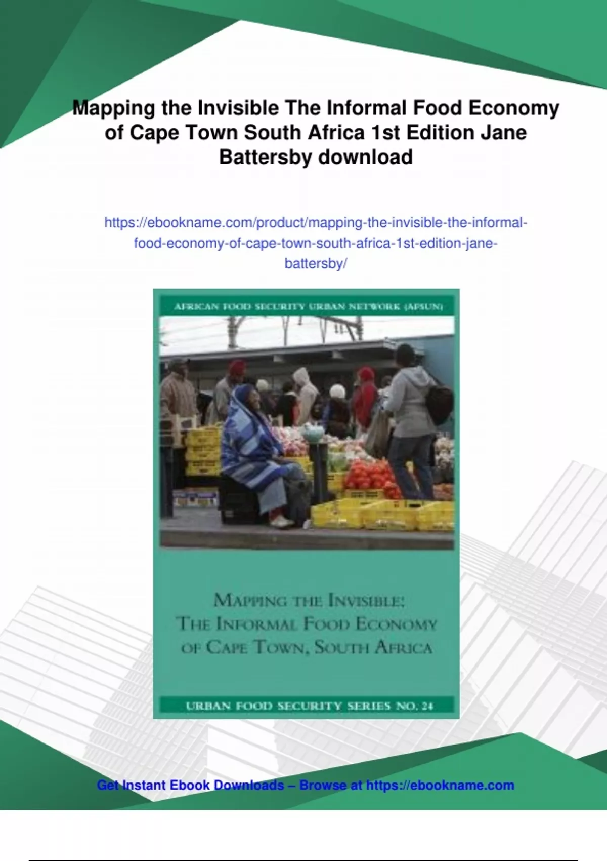 Summary Mapping the Invisible The Informal Food Economy of Cape Town ...
