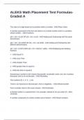 ALEKS Math Placement Test Formulas-Graded A