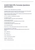 ALEKS Math PPL Formulas Questions and Answers