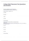 College Math Placement Test Questions and Answers