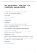 MATH PLACEMENT PRACTICE TEST QUESTIONS AND ANSWERS