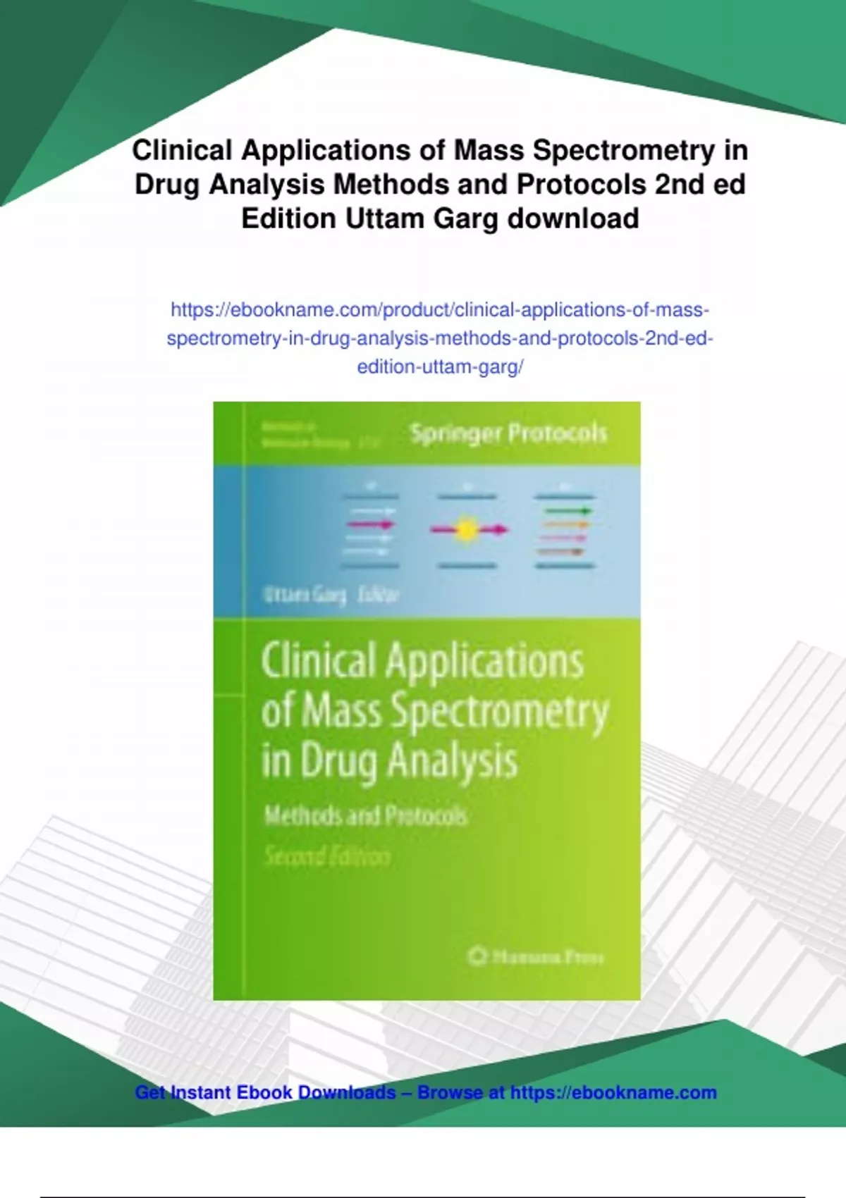 Summary Clinical Applications of Mass Spectrometry in Drug Analysis ...