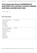 JCAT Independent Study COMPREHENSIVE QUESTIONS WITH MULTIPLE CHOICES &vert;VERIFIED & REVISED ANSWERS &lpar;NEW&rpar; 2025