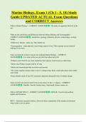 Marine Biology&comma; Exam 1 &lpar;Ch 1 - 5&comma; 10&rpar; Study  Guide UPDATED ACTUAL Exam Questions  and CORRECT Answer