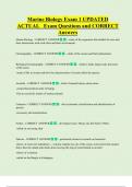 Marine Biology Exam 1 UPDATED  ACTUAL   Exam Questions and CORRECT  Answers 