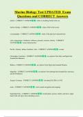 Marine Biology  Bundled Exam Questions WITH  CORRECT Answers