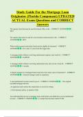 Study Guide For the Mortgage Loan  Originator &lpar;Florida Component&rpar; UPDATED  ACTUAL Exam Questions and CORRECT  Answers 