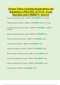 Oregon Tattoo Licensing Requirements and  Regulations UPDATED ACTUAL  Exam  Questions and CORRECT Answers