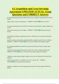 4-2 Acquisition and Cross-Servicing  Agreements UPDATED ACTUAL  Exam  Questions and CORRECT Answers