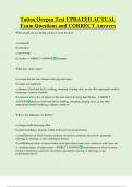 Oregon Tattoo   Bundled Exam Questions WITH  CORRECT Answers